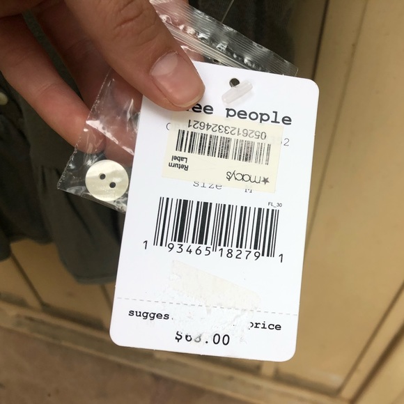 Free People Olive Button Down Top - Picture 8 of 8